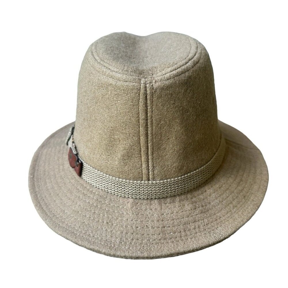 Vintage Stetson Wool Felt Fedora Hat‎ Safari Union Beige Size M Made in USA EUC